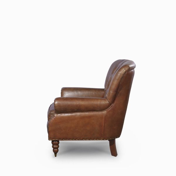 Silla Cuero Capitoneada Miel - Imagen 5