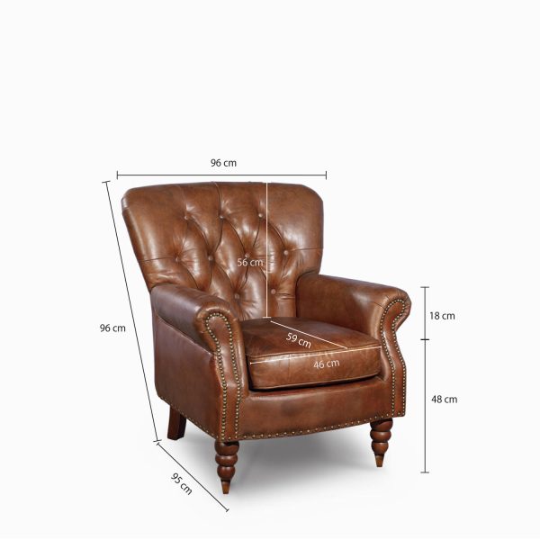 Silla Cuero Capitoneada Miel - Imagen 3