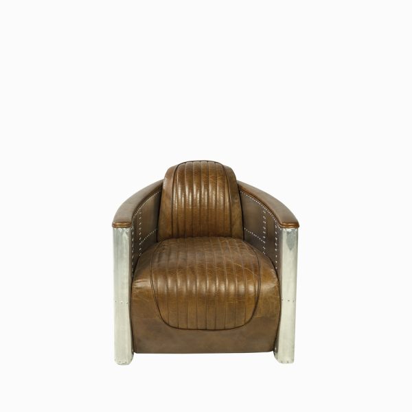 Silla Cuero metal Vintage miel