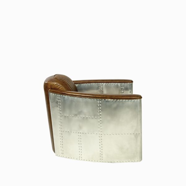 Silla Cuero metal Vintage miel - Imagen 4