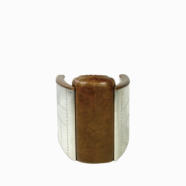 Silla Cuero metal Vintage miel - Imagen 5