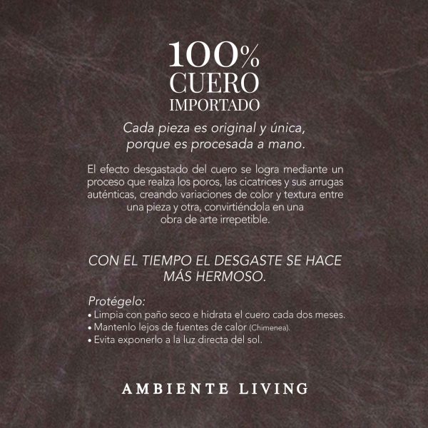 Sofá en L Italian Cognac - Imagen 8