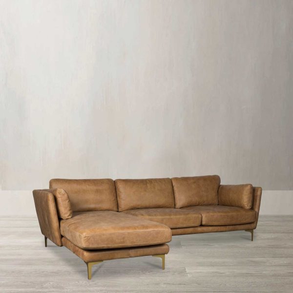 Sofá en L Italian Cognac - Imagen 2