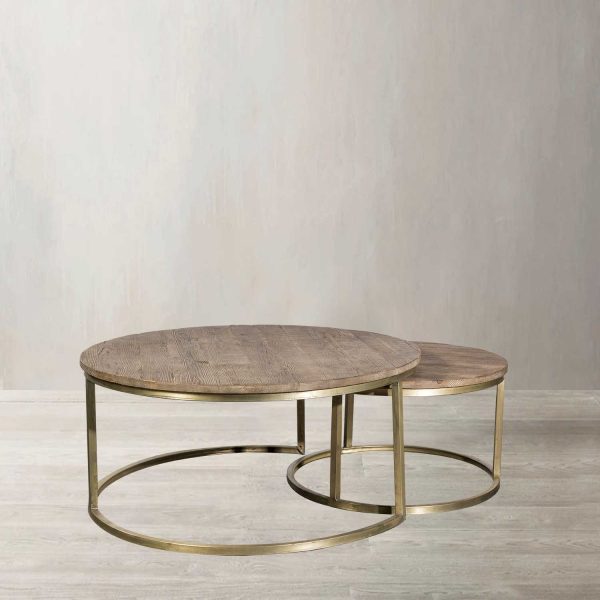 Set x 2 Mesas de Centro Base Brass - Imagen 2