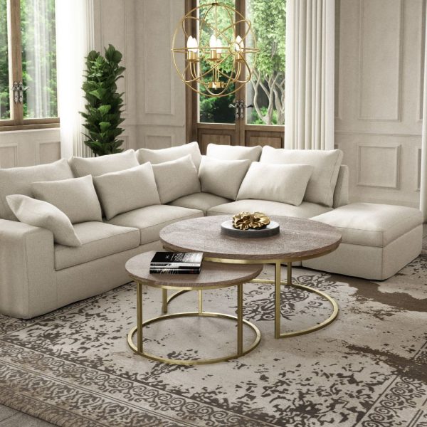 Set x 2 Mesas de Centro Base Brass - Imagen 4