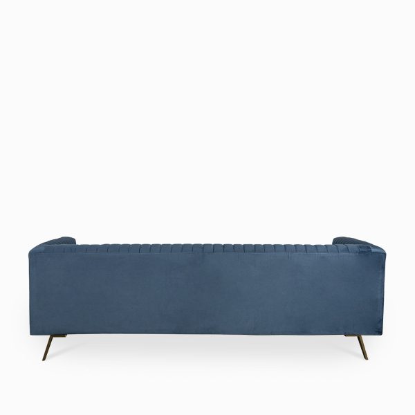 Sofá Rayas Velvet Azul 3 puestos - Imagen 7