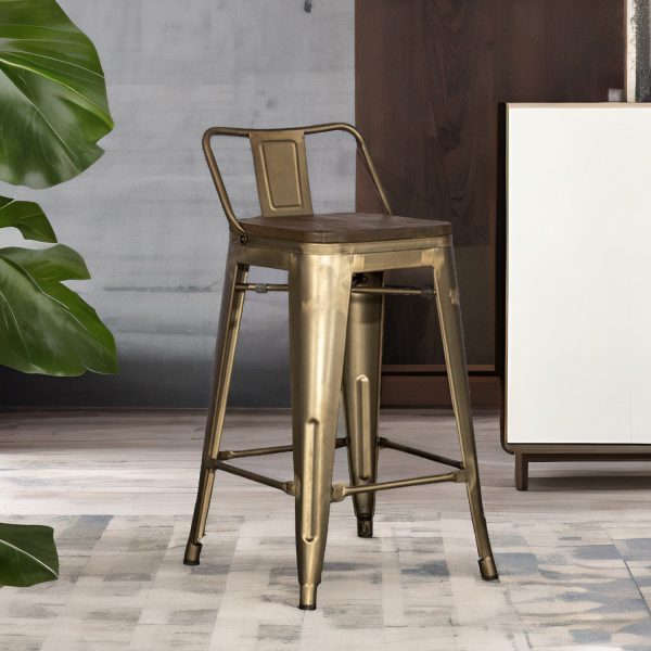 Silla counter Industrial madera Gun - Imagen 4