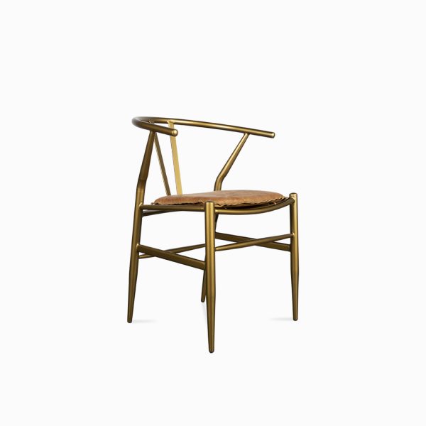 Silla luna cuero cognac