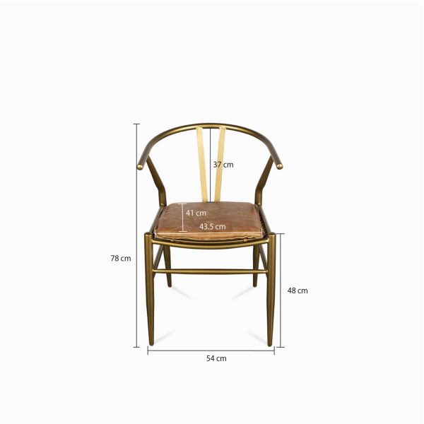 Silla luna cuero cognac - Imagen 3