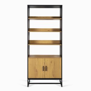 Biblioteca west m.claro-negro 200x80x30