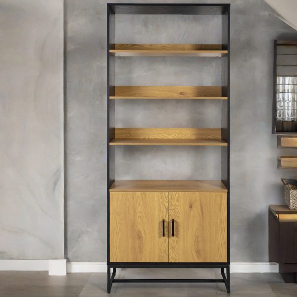 Biblioteca west m.claro-negro 200x80x30 - Imagen 4