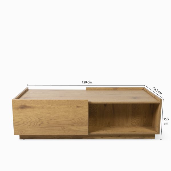 Mesa centro mill color madera 35x120x60 - Imagen 3