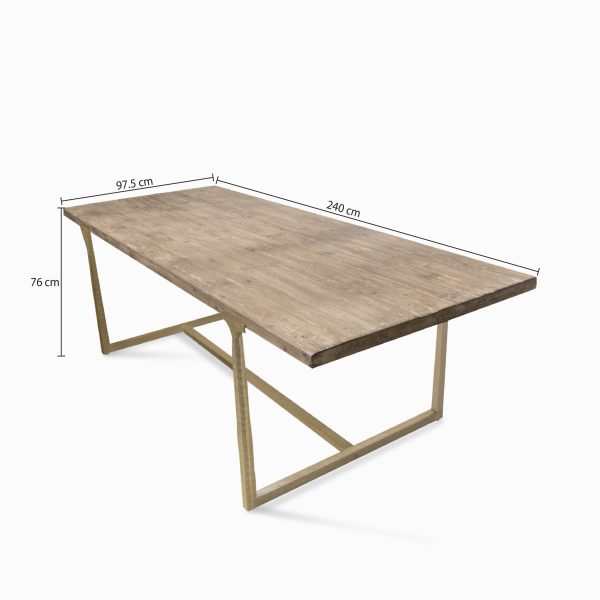 Mesa de comedor T Brace dorada - Imagen 3