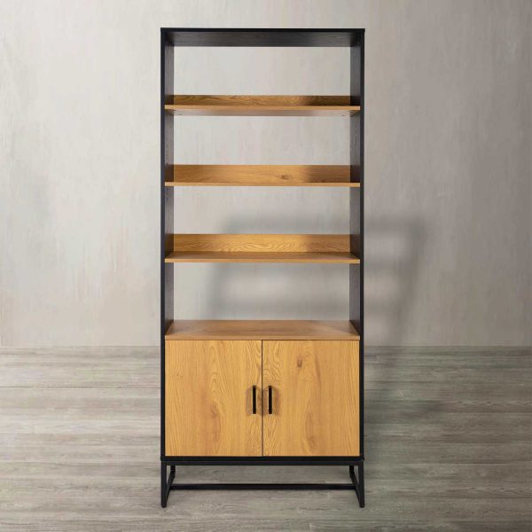 Biblioteca west m.claro-negro 200x80x30 - Imagen 2