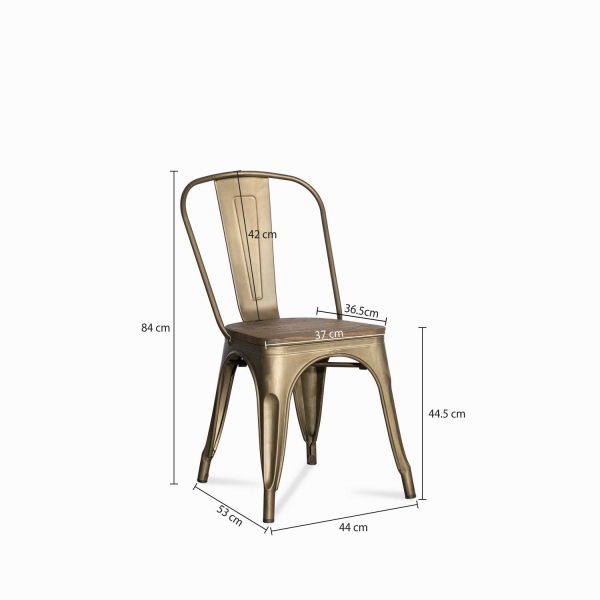 Silla de comedor Industrial en madera Gun - Imagen 2
