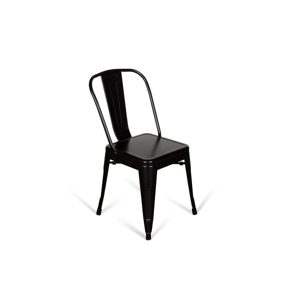 Silla de comedor Industrial simple negra