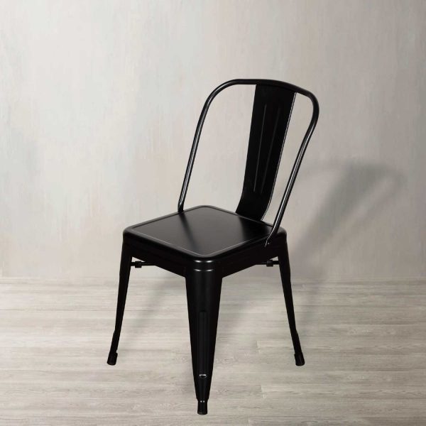 Silla de comedor Industrial simple negra - Imagen 2