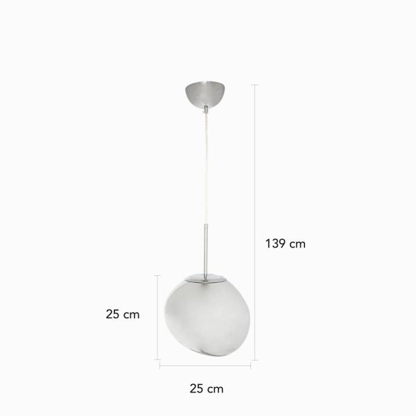 Lámpara de Techo Pequeña Acrílico Plateado - Imagen 3