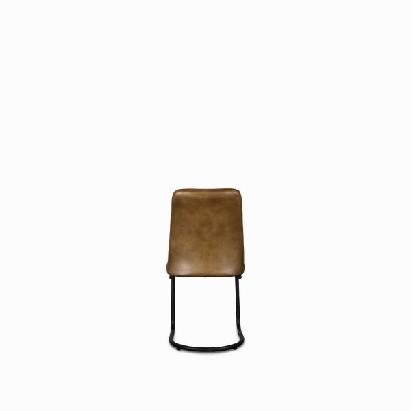 Silla en cuero para comedor con  espaldar Rayas - Imagen 7