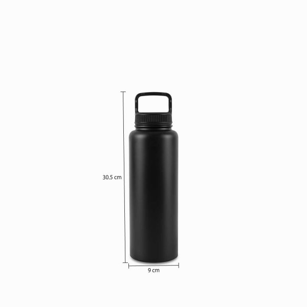 Termo doble pared negro mate 1 litro - Imagen 3