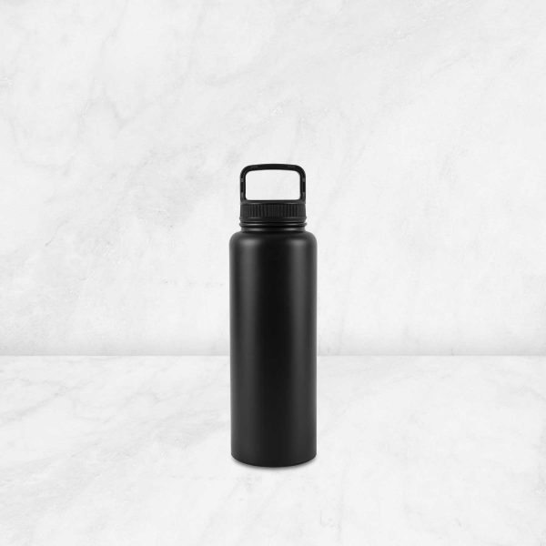 Termo doble pared negro mate 1 litro - Imagen 2