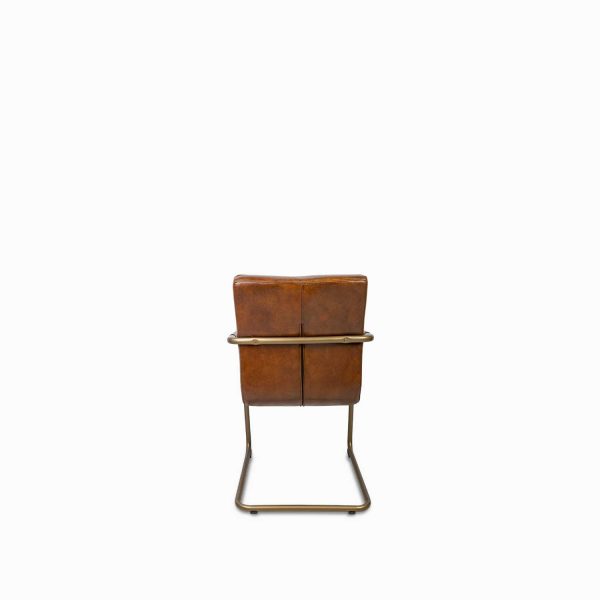 Silla Cuero brazos metal miel - Imagen 8