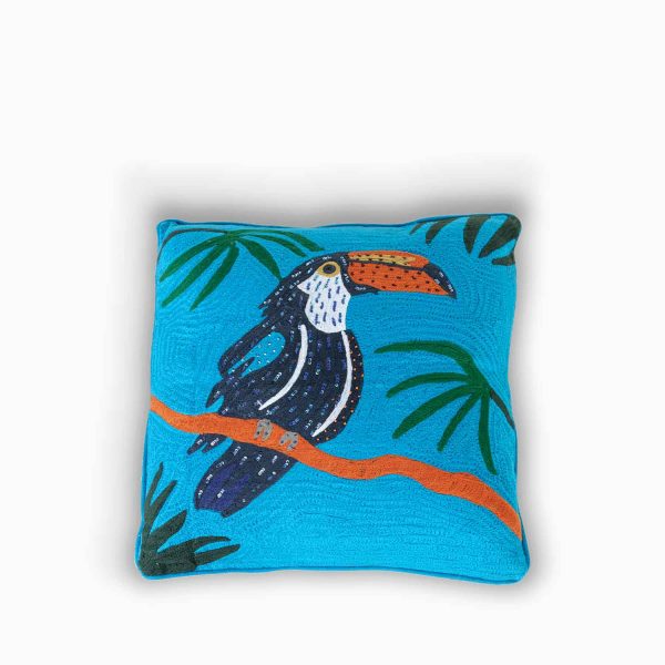 Cojin azul tucan 45x45cm