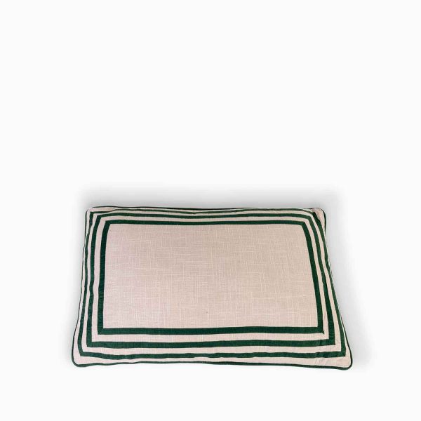 Cojin beige borde verde 35x45cm