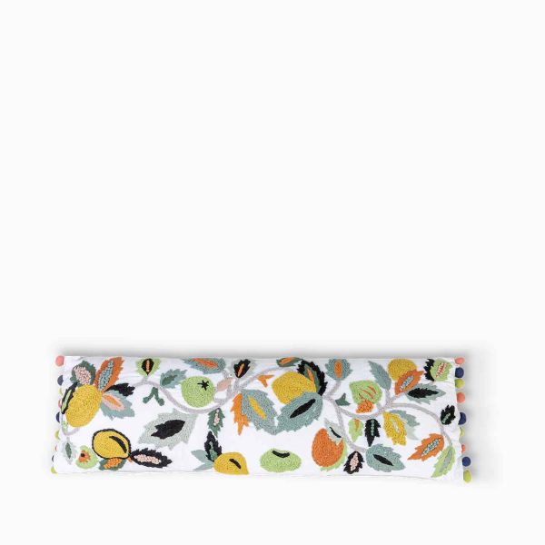 Cojin beige flores multicolor 20x60cm