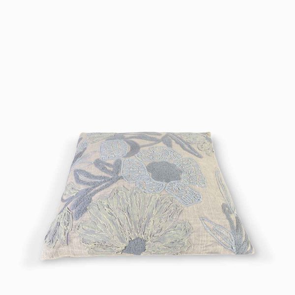 Cojin beige ramas grises 45x45cm - Imagen 2