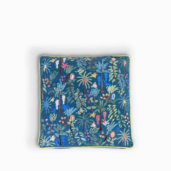 Cojin azul pavos 45x45cm