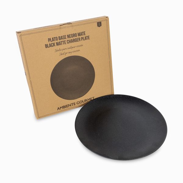 Plato base negro mate 30 cm