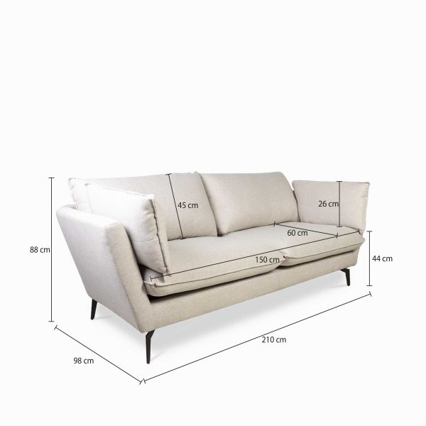 Sofá 3 puestos Elia beige - Imagen 3