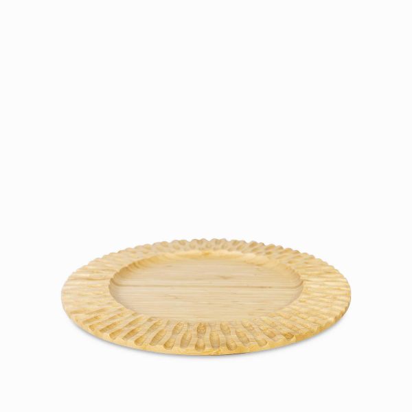 Plato base en bambu lineas 32cm - Imagen 2