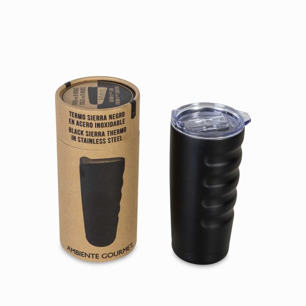 Termo sierra negro en acero inox 550ml