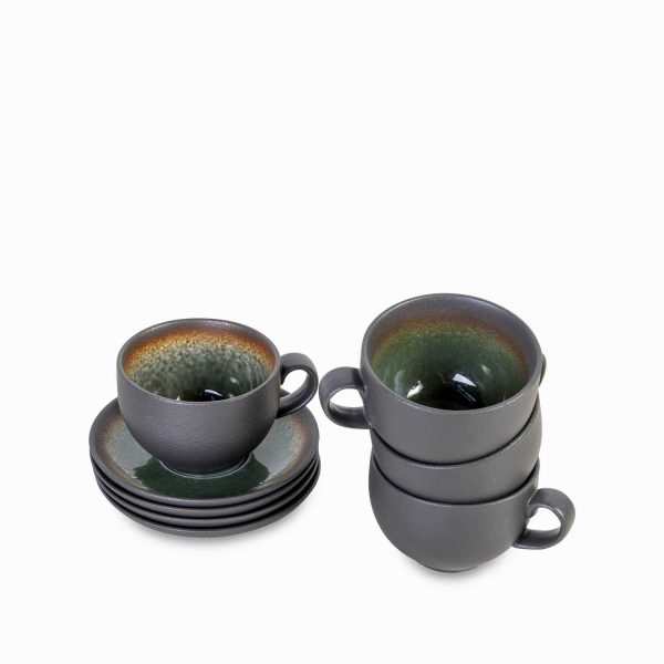 Pocillo y plato jade 250ml setx4 - Imagen 2
