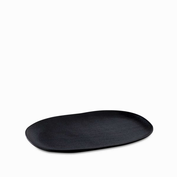 Bandeja oval negro mate 30cm