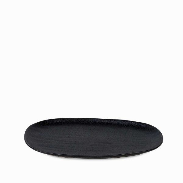 Bandeja oval negro mate 30cm - Imagen 2