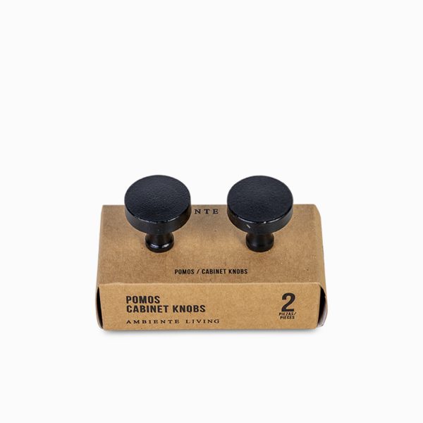 Pomo metal negro Set x 2