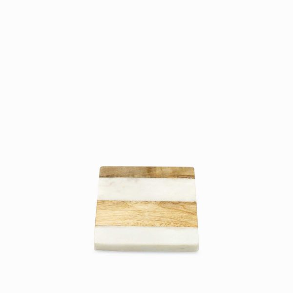 Portavasos rayas marmol madera - Imagen 3