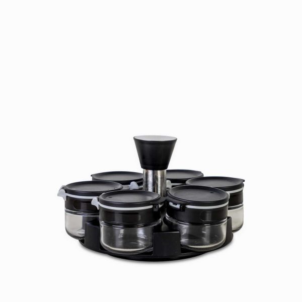Set para especias negro x6