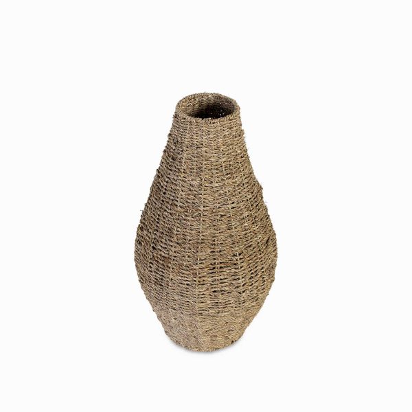 Jarron oval en fibra natural 58x30cm
