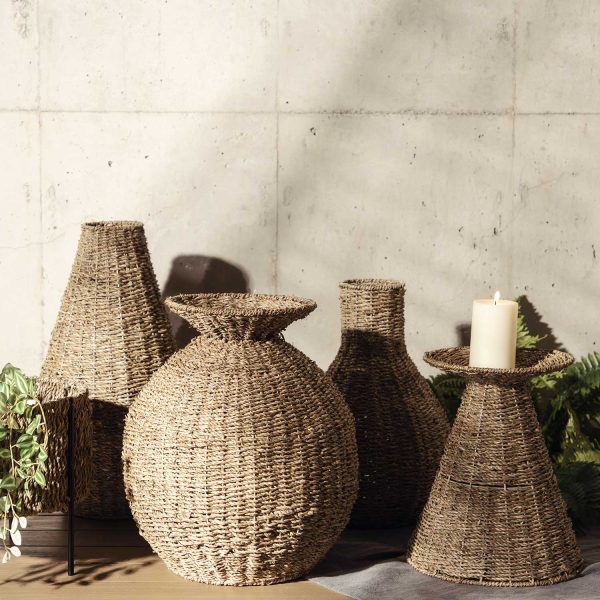 Jarron oval en fibra natural 58x30cm - Imagen 3