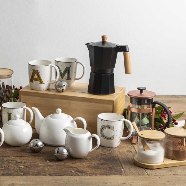Cafetera Moka 9 tazas negra mango en madera - Imagen 4