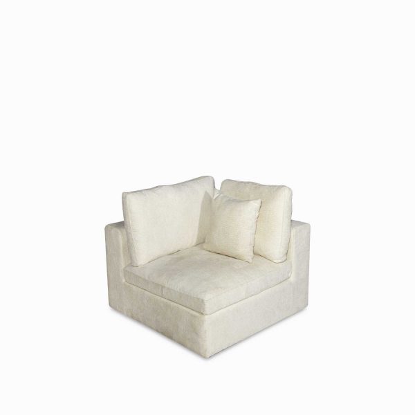 Modular laurent esquina beige peludo 60x100x100
