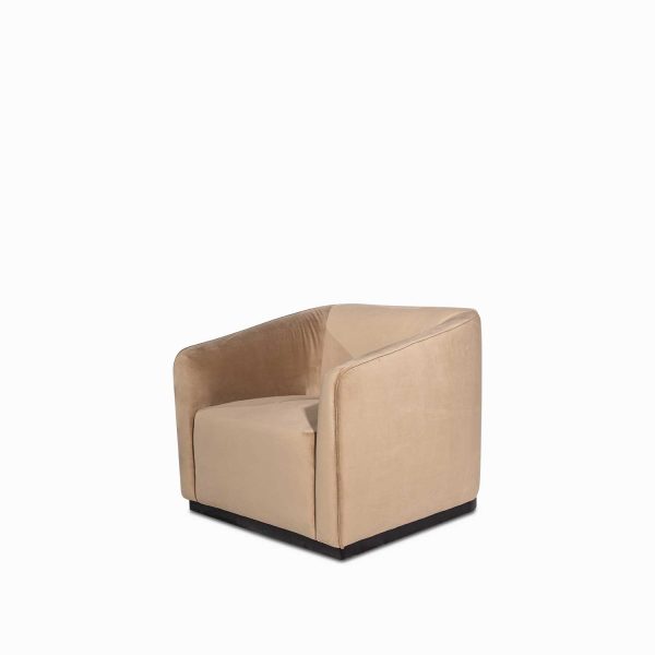 Poltrona Cubo Velvet Taupe