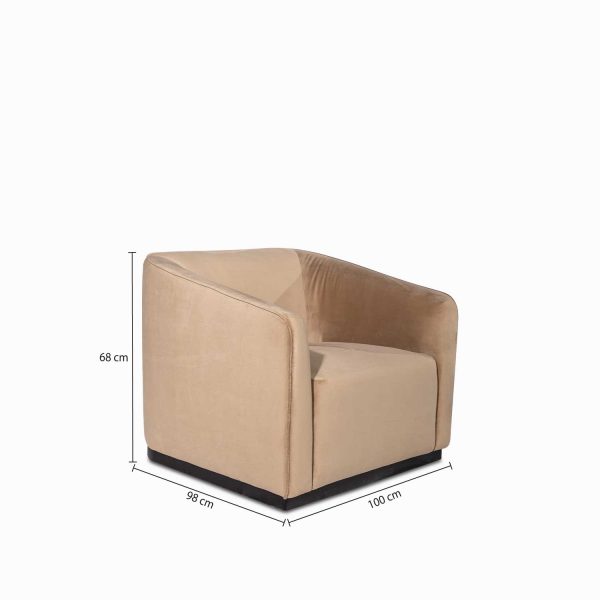Poltrona Cubo Velvet Taupe - Imagen 3
