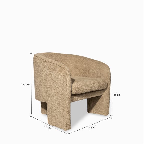 Poltrona Tripode taupe oscuro Boucle - Imagen 3