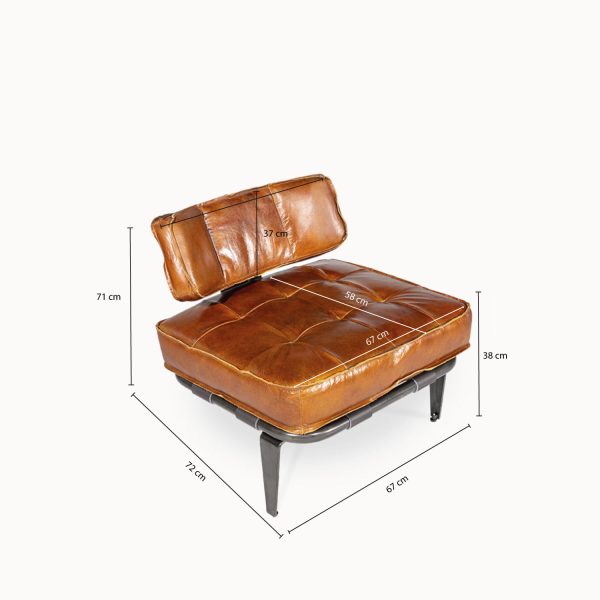 Poltrona Mara 74 x 66 x 66 cm miel - Imagen 3