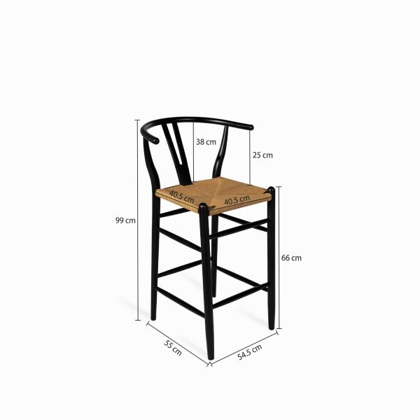 Silla Negra Bar en V - Imagen 3